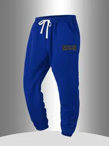 Men's Casual Pants with BARCELONA Print - Outdoor Sports, Daily Leisure, Trendy & Versatile, Athleisure Pants, Athletic Bottoms, Drawstring Design, Breathable Fabric, All-Season Comfort, Men's Sports Pants, Drawstring Sweatpants