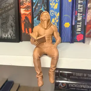 Ghost Face Reading a Book 3d Printed Bookshelf Decor Statue Decorative