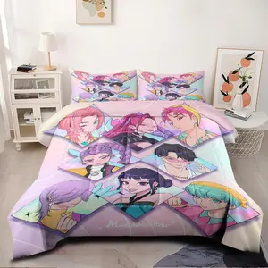 K-POP Demon Hunting Theme Comforter Set, Anime Character Print Bedding Set, 2-3 Pieces/Set, With Quilt Core / Without Pillow Core, Warm and Breathable Quilt Set, Perfect for Bedroom and Dormitory Decor Kit, Decorative Bedsheet Sets
