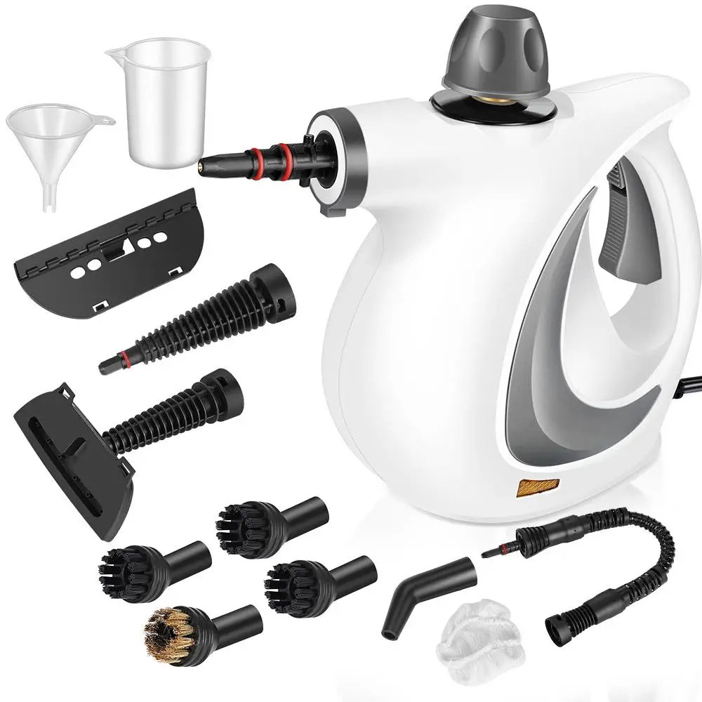 Redhut Pressurized Handheld Steam Cleaner with 12 Accs, Multi-Purpose for Home, Floors, Tile, Windows, Grout & Car, Grey 3.0 Carpet