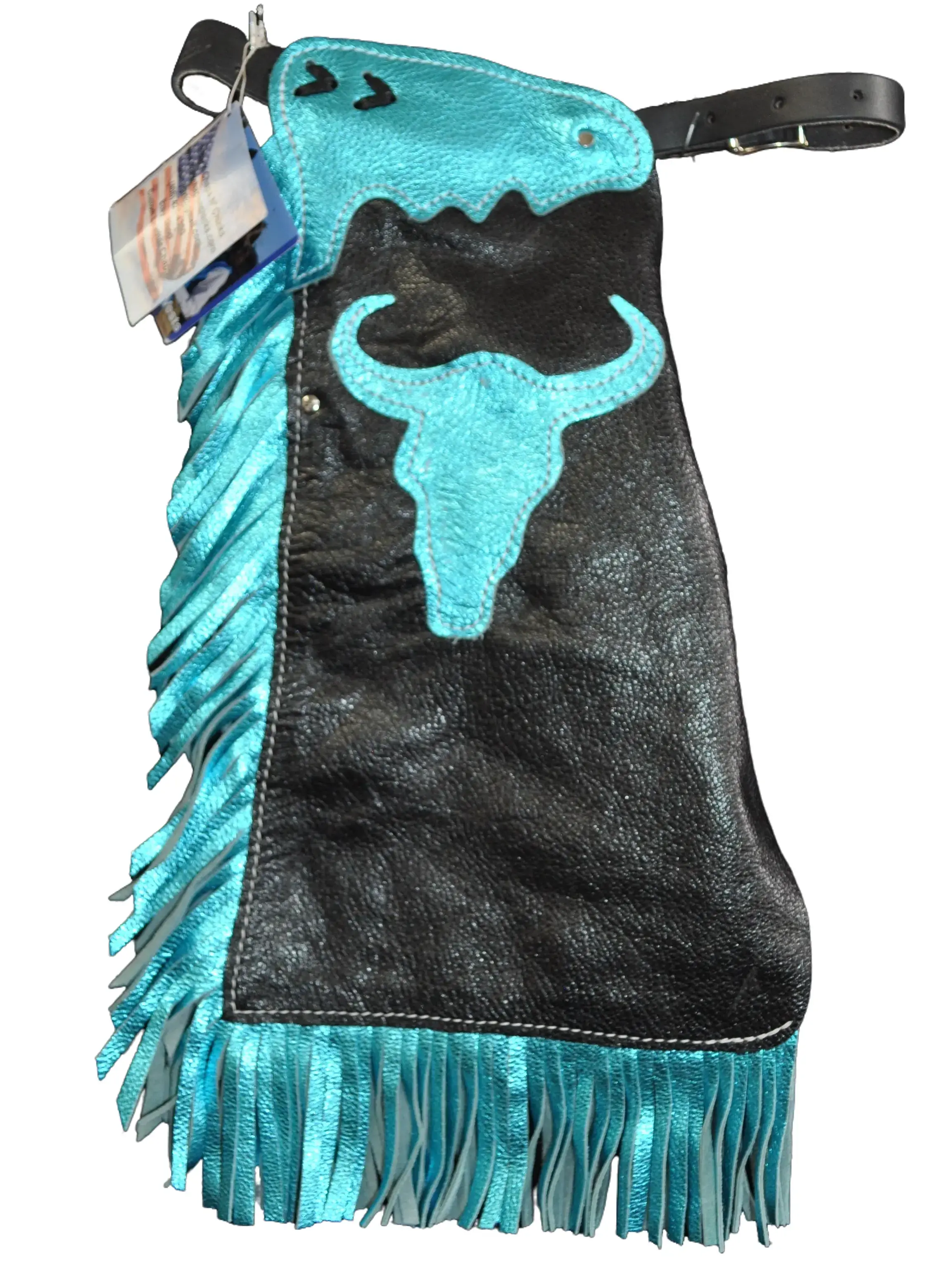 R Bar K/Custom Made Leather Chaps/Size 2T Leather Kids Chaps/Kids Metallic Rodeo Chaps
