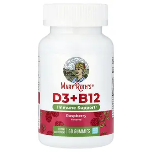 MaryRuth's D3 + B12 Gummies, Raspberry, 60 Gummies