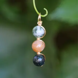 Gold Wire Wrapped Indian Agate Crystal Pendant