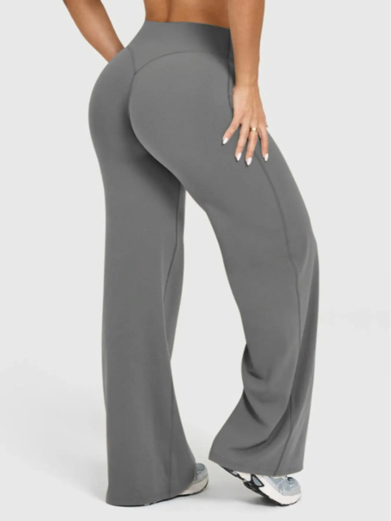 Women's High Waist Bell Bottoms, Fall Winter Sporty Pants, Tummy Control Butt Lifting, High Elasticity Outdoor Casual Wear, Casual Fashion Trousers