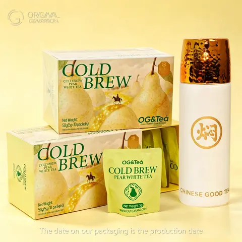 OG Flu Tea | Cold Brew Pear White Tea  50g (5gx10packs) · with Real Pear White Tea Sugarcane Osmanthus · No Artificial Flavor, Beverage, Natural Tea, Wellness Tea