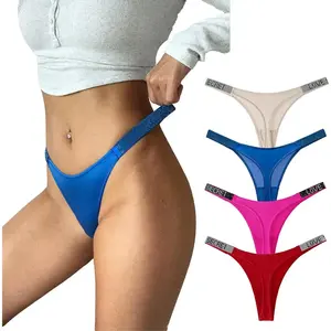 Sexy G-string Thongs for Women Cotton Panties Back Underpants 5Pack Hipster