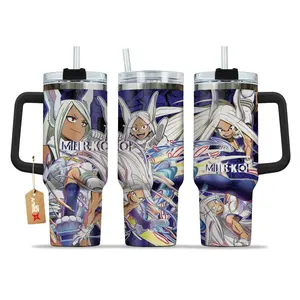 [Sip40 Otaku] Rumi Usagiyama Mirko Anime Tumbler 20oz/40oz – My Hero Academia Stainless Steel Travel Mug, Rabbit Hero Insulated Coffee Cup, Otaku Gift for Anime & Gamer Fans birthday