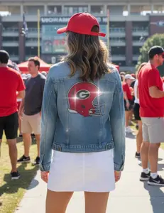 University of Georgia Helmet Blue Denim Jacket