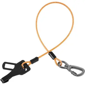 3-in-1 Dog Car Seat Belt Harness Chew-Proof Steel Cable Seatbelt with Heavy-Duty Buckle & Clip High Tensile Strength Car Safety Restraint for Small Medium Large Dogs Orange 24 inch/60 CM
