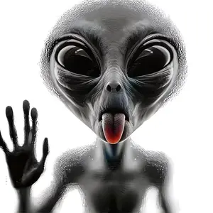 Alien Sticker 6 Inch Self-Adhesive Glossy, Irregular Shape Decorative Decal for Car Laptop Window Wall, Single Use Cute Party Decoration, Sticker Decals