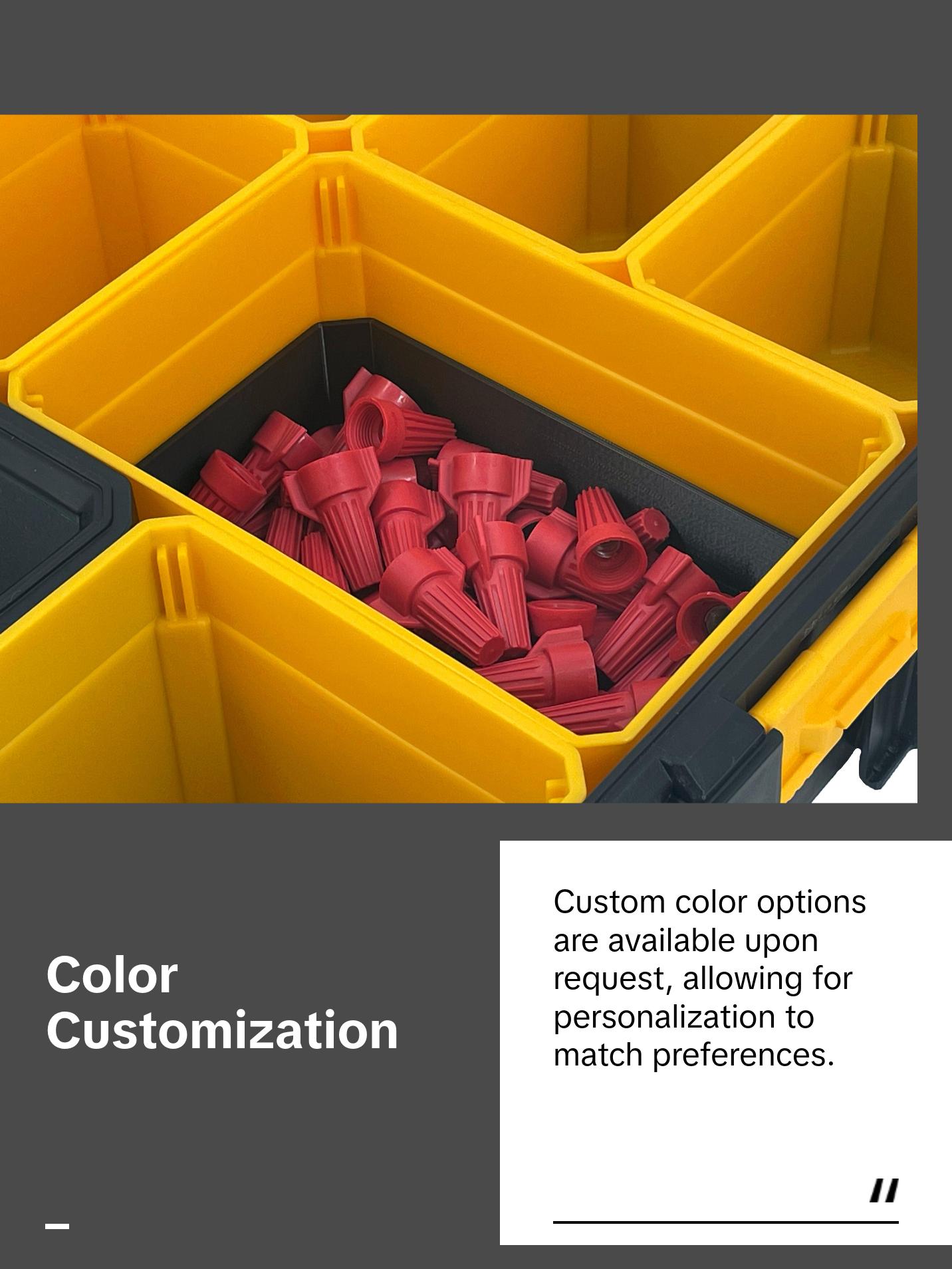 Dewalt Deep Pro Organizer Compatible Large Nesting Bin Set - Black