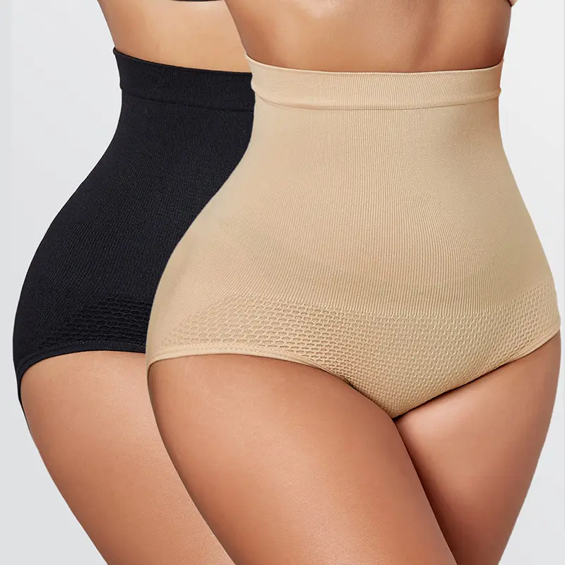 2 piece set of tummy control panties, seamless waist shaping, hip lifting, high-waisted shaping underwear for women