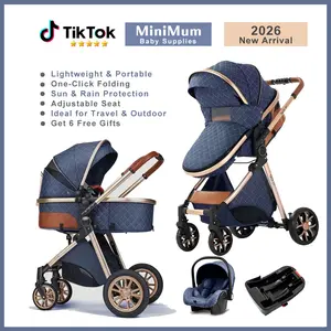 2026 New Ultra Lightweight Portable Stroller for Baby & Toddlers, One-Hand Quick Fold, Canopy, Large Storage Basket, Multi-Position Reclining Backrest, Compact Storage, Ideal for Daily Outings, Travel & Strolling bassinet change vintage 4-in-1 butter fly