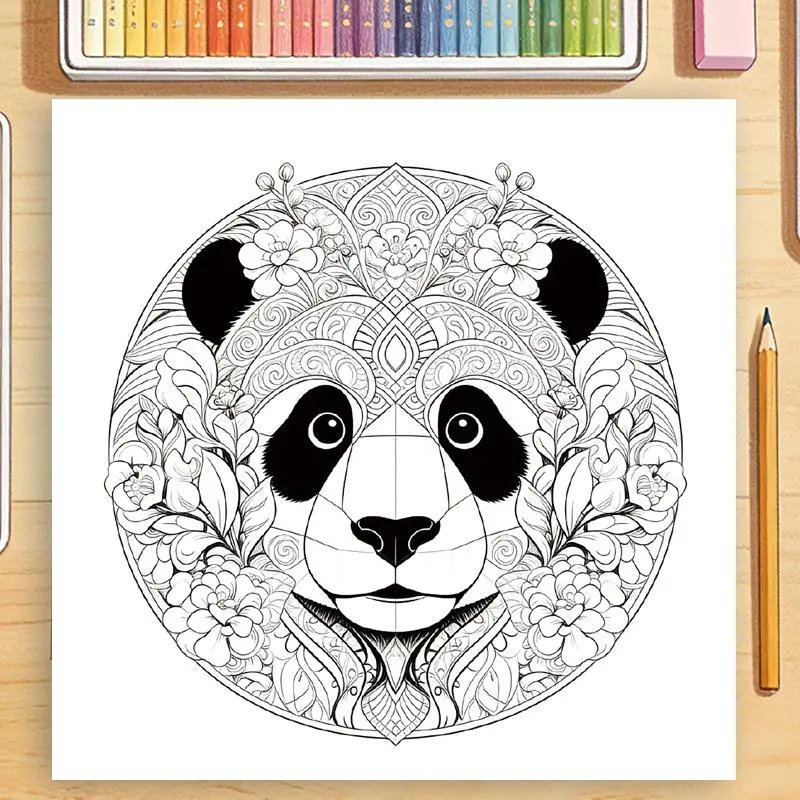 Blank Animal Mandala Activity Pages, 21x21cm Creative Drawing Sheets for Teens & Art Enthusiasts, Office Art Supplies That Encourages Artistic Expression