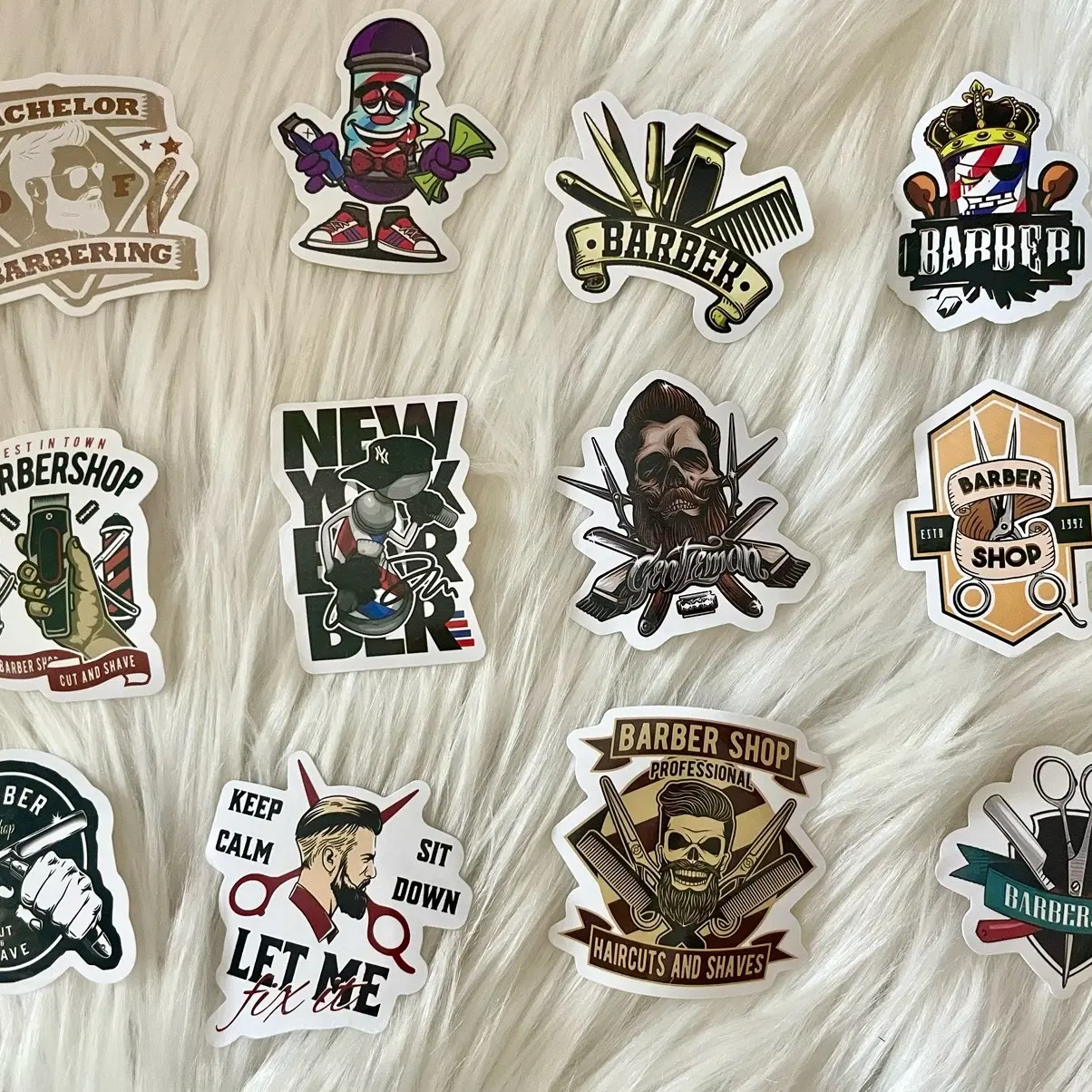 6 Random Barber Stylist Stickers