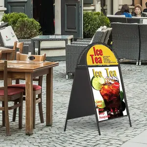 M&T Displays UABD255B23X2000 20'w x 30'h A Frame Board Magnetic Black Iron With Magnetic Cover