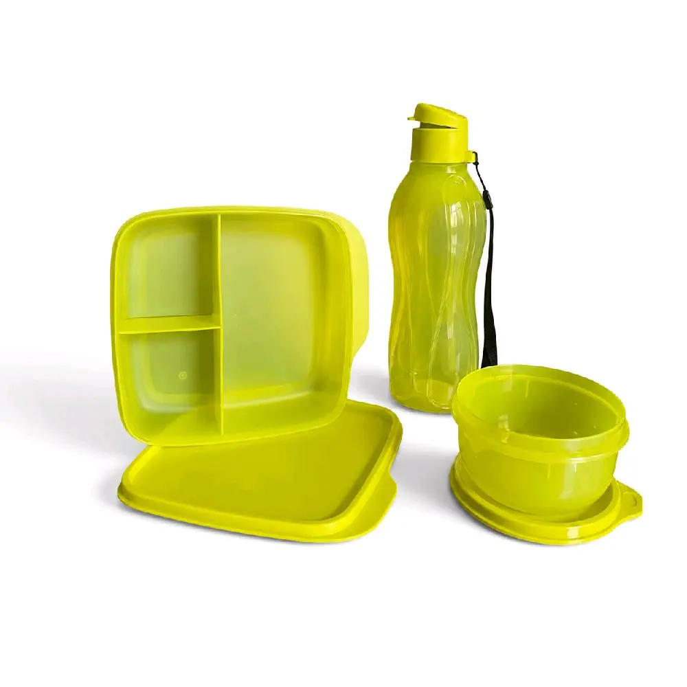 Tupperware Lunch Set Lime color, Reusable BPA-Free Food Container Set with Lids for Office, School Use