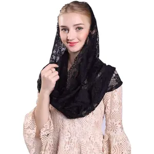 Soft and Comfortable Mantilla Veils 5 Colors Spanish Style Lace Infinity Veil Mantilla Latin