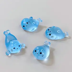 Random 24pcs Glow-In-The-Dark Mini Sea Seals, Realistic Ocean Animal Figurines Ornaments for DIY Decor and Creative Displays