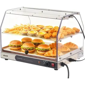VEVOR 3-Tier Commercial Food Warmer Display, 800W Food Display Warmer with LED Light, Adjustable Shelf and Stainless Steel Frame, 86185 Air Heating, 34L for Hamburger, Pizza, Bread, Fried ChickenVEVOR Super Brand Day