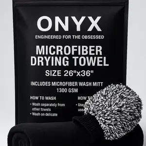 ONYX MICROFIBER DRYER TOWEL (INCLUDES WASH MITT) SIZE 26 X 36