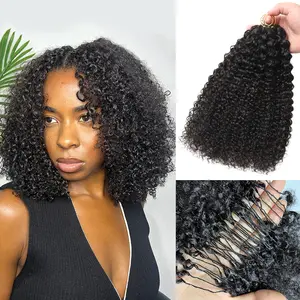 New 2026 Ramiss Mircale Knots Kinky Curly Crochet Human Hair Pre-Separated 60g / Bundle Time-Saving, 50 Strands, Hot Boho Braids Knotless Feather Crocher Human Hair 4 to 5 Bundles Recommended for a Full Head