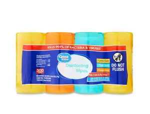 4-Pack Disinfecting Wipes – Multi-Purpose, 300 Wipes