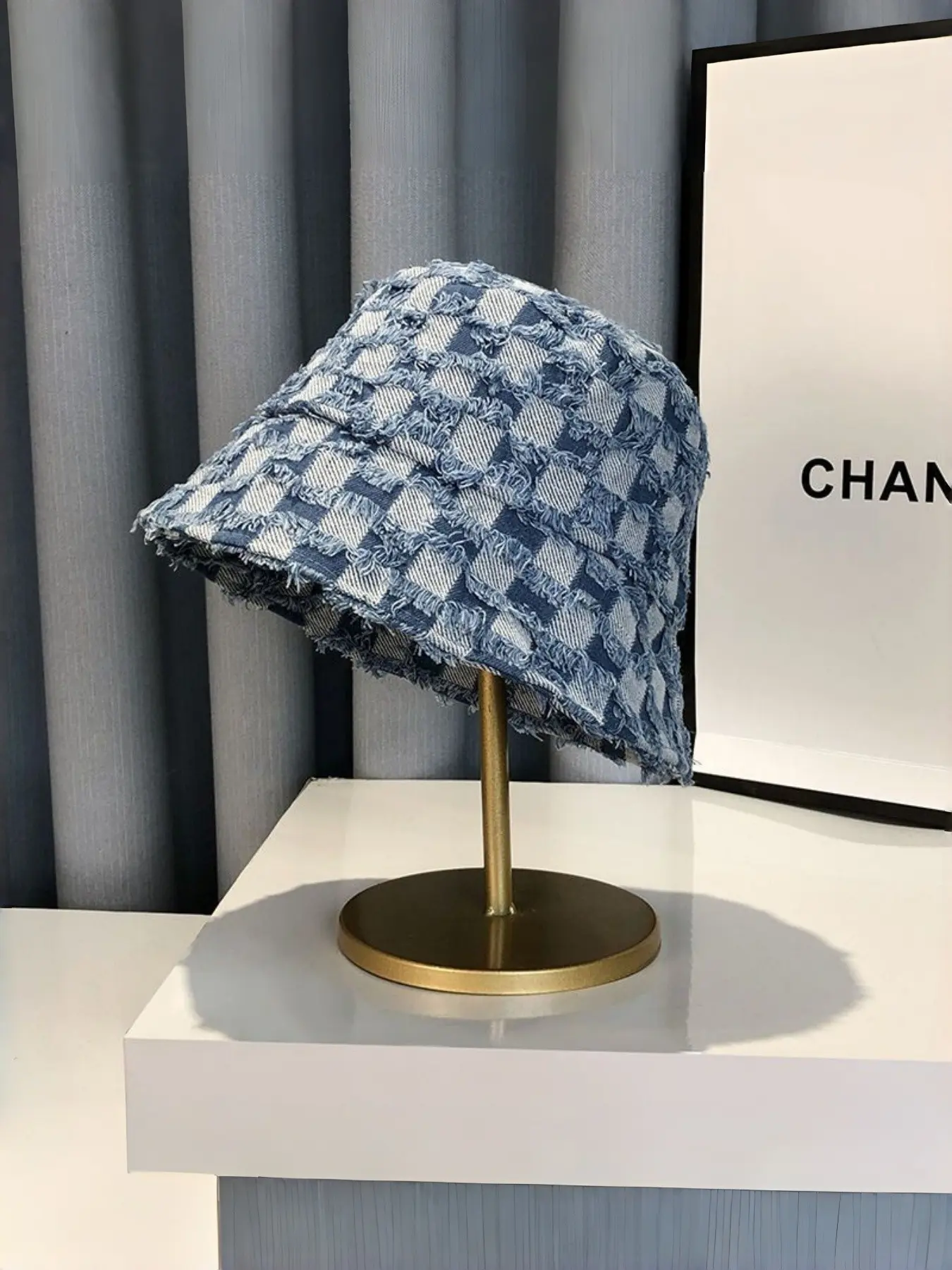 2026 New Plaid Bucket Hat, Fashion Casual Fitted Hat, Sun Protection Denim Cap, Vintage Style All-Season Hat, Trendy Women's Accessory, Summer Outdoor Hat