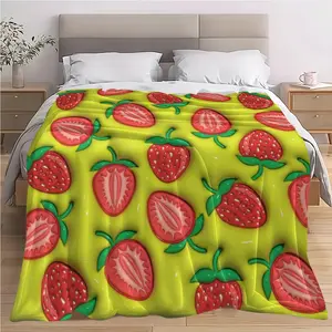 Marmalade Sweet Summer Velvet Blanket, Luxurious Soft Warm Multifunctional Throw for Sofa Bed Car Office Camping