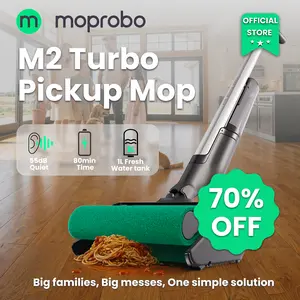 Cordless Wet Dry Vacuum Cleaner Alternative, 4-in-1 Pickup Mop with Self-Cleaning, No Clog, One Pass for Pet Hair, Spills & Hard Floors – Moprobo M2 Turbo