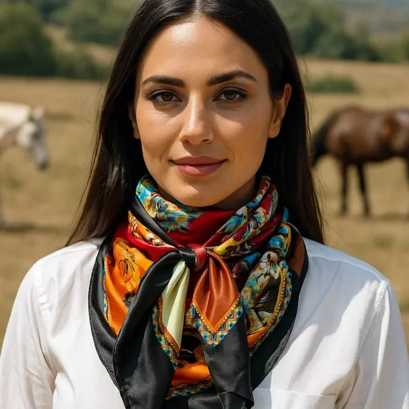 Black and Red Floral Paisley Wild Rag - Western Scarf