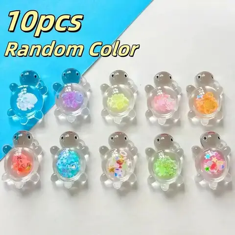 Luminous Turtle Design Decoration, 10pcs/set Glow in The Dark Turtle Pendant, Animal Pendant, DIY with Charms Jewelry Making Supplies for Necklace & Keychain, Luminescent Pendant
