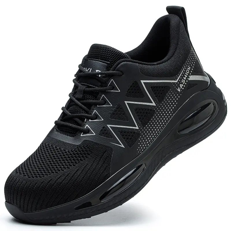 MELLOWMILES Men’s Steel Toe Lace-Up Casual Work Shoes - All-Seasons, Slip-Resistant, Puncture-Resistant Safety Sneakers, Lightweight, Breathable Industrial Shoes for All-Day Comfort, Working Shoes, Steel Toe Trainers