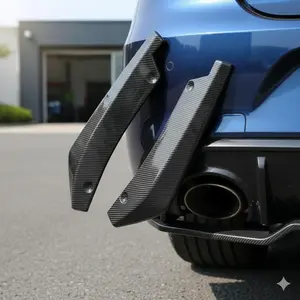 Carbon Fiber Front Lip Rear Wing Kit, Side Skirt & Anti-Scratch Airflow Trim, Quick-Release Aero Panels. Universal DIY Exterior Styling Upgrade for Multiple Car Models, Car Accessories