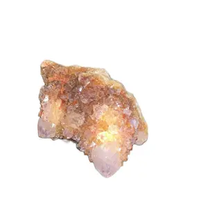 Spirit Quartz - Beautiful Raw Quartz Crystal Specimen with Natural Luster and Red Hematite Inclusions Unique Form Natural Mineral Specimen