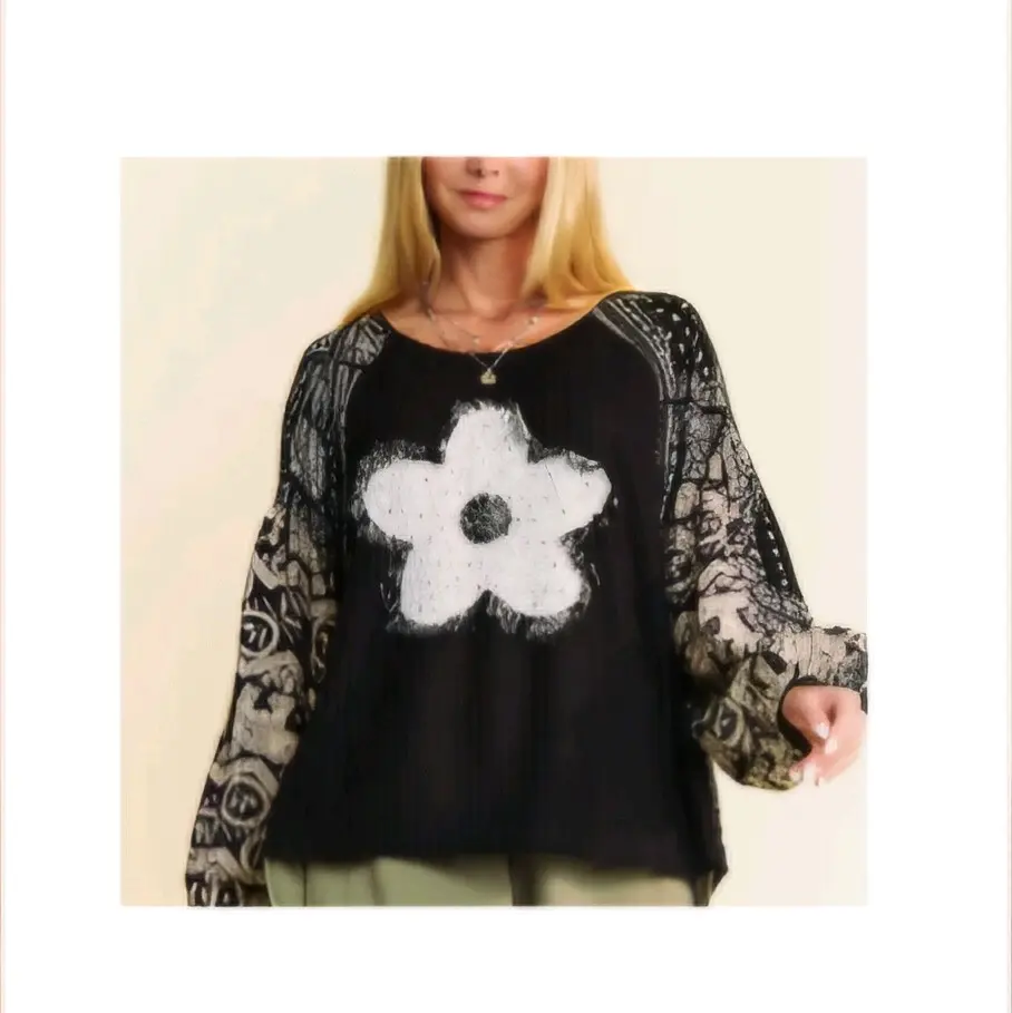 Davi and Dani women's top long sleeve cute  top