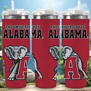 1pc 40oz University of Alabama Elephant Tumbler with Lid, Insulated Travel Mug, Gift for Women Men, Ideal for Halloween, Independence Day, Memorial Birthday Gift, Coffee Cup, weird stuff