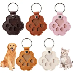 5PCS Paw Shaped Pet Hair Storage Keepsake Keychain, Dog Cat Fur Collector Commemorative Gift for Pet Enthusiasts