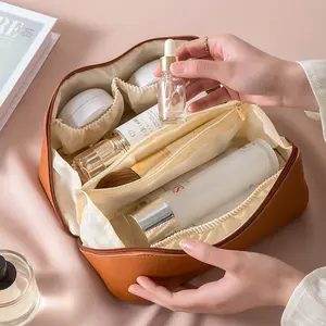 Waterproof PU Pillow Makeup Bag, Portable Travel Cosmetic Storage Pouch, Large Capacity Wash Bag for Women, Handheld Carryall