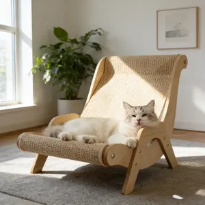 Multi-Functional Cat Scratching Board Rocker Bed Natural Sisal Scratcher Jute Material Anti-Scratch Cat Nest Pet Hammock Sofa Toy Indoor Outdoor Pet Furniture