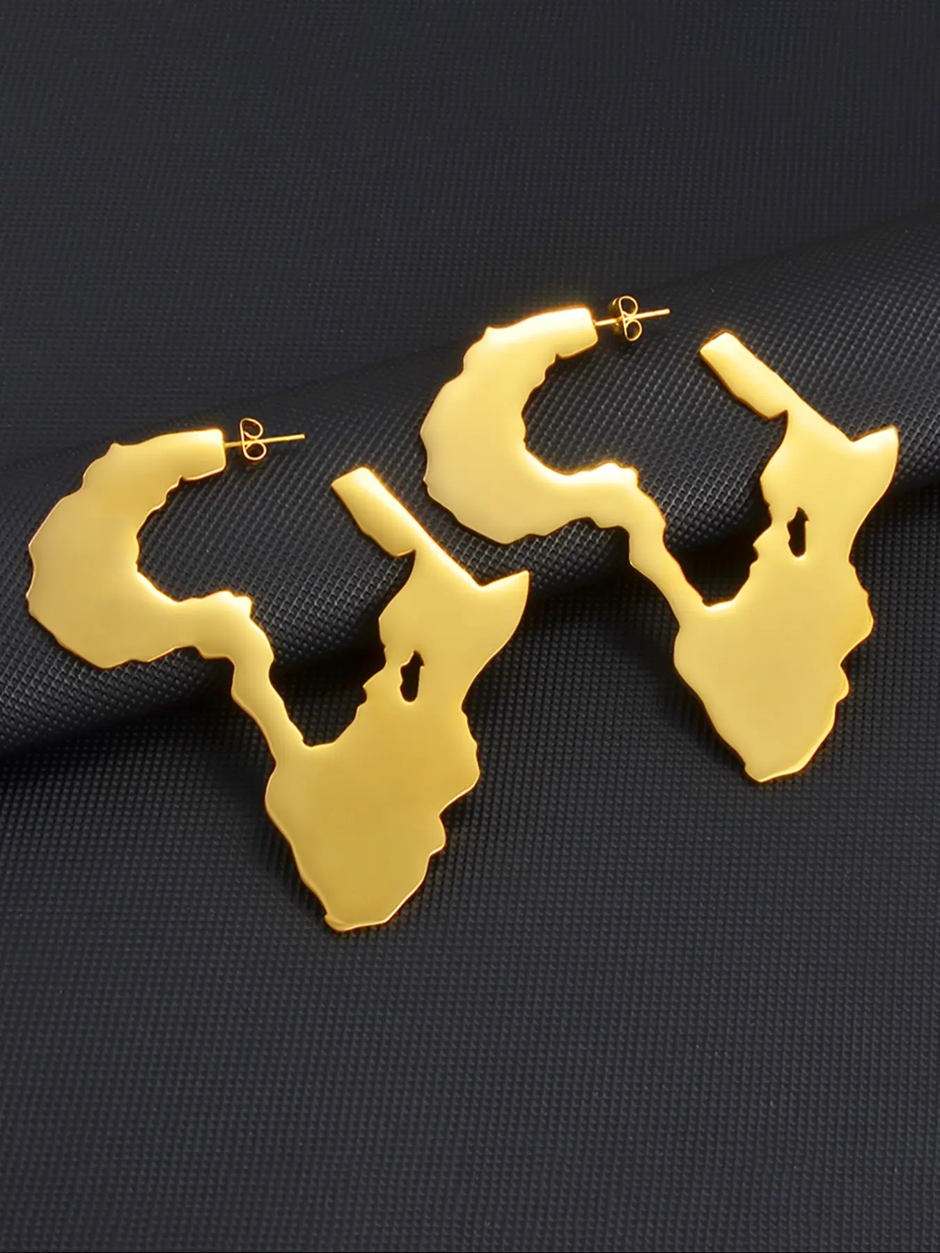 1 pair African Map Big High Quality Good Earrings Exaggerate Wedding Stud Earring Ornaments Traditional Ethnic Hyperbole Ethnic Jewelry Africa Map Accessories Map Motif Earrings Stainless Steel Studs