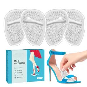 Ball of Foot Cushions (Beige) | Metatarsal Pads for Women (6 Pairs Foot Pads) | Reusable Shoe Inserts for Pain Relief | Non-Slip Heel Cushion Inserts Best for Neuroma and Callus
