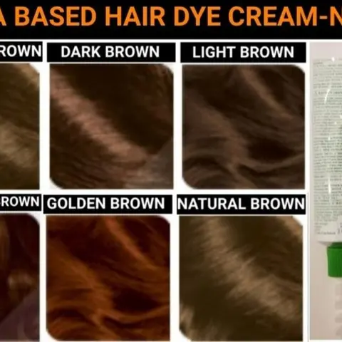 Henna Hair Dye Cream Kit-Dye Gray and White Hair or Change Hair Color-Black-Brown-Blonde Red-Long Lasting Permanent Hair Dye Colors