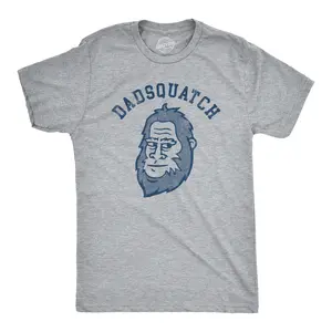 Mens Dadsquatch T Shirt Funny Fathers Day Gift Sasquatch Bigfoot Joke Tee for Guys Mens Funny T Shirts Cool Vintage Fashion T-Shirt Gift Classic Menswear Dad Joke Apparel for Men Funny Sarcastic Short Sleeve Light Grey
