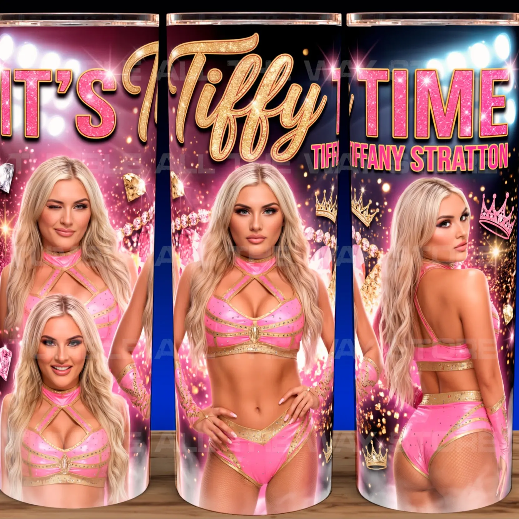 Tiffany Stratton Wrestling Tiffy Time Cup Mug Tumbler 20oz Stainless Steel Tumbler with Slide Closure Lid, Reusable Plastic Straw, Handmade Design - Drinkware