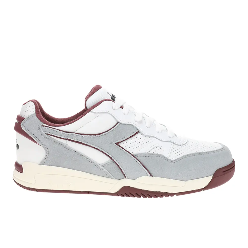 diadora Mens Winner Suede Leather Lace Up Sneakers Shoes Casual - Grey, White