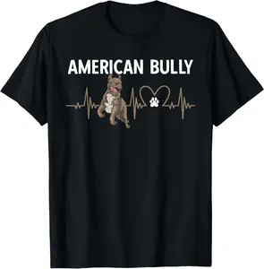 100% Cotton American Bully Dog Heartbeat XL American Bully T-Shirt