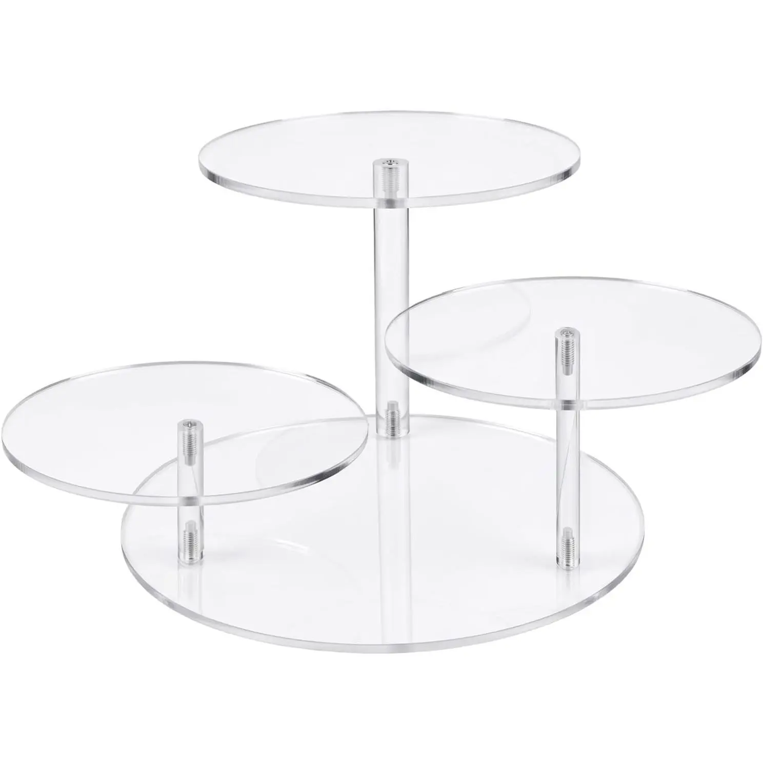 3 Tier Acrylic Display Stand, Clear Display Risers for LEGO Botanicals & Mini Figures, Tabletop Display Shelf for Perfume, Jewelry, Flowers, Collectibles, and Cake – Crystal Clear, Sturdy