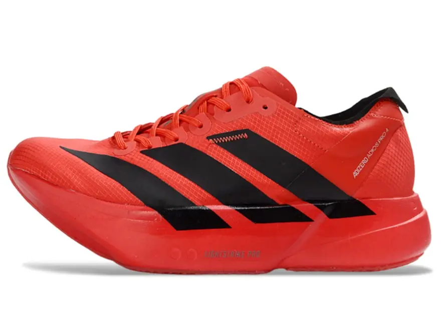 Black Stripe Bright Red Breathable Woven Mesh Low Top Thick Sole Racing Running Shoes, All Red Lightweight Foam Cushion Outsole Unisex Professional Sneakers for Marathon Training Jogging Gym Outdoor Sports
