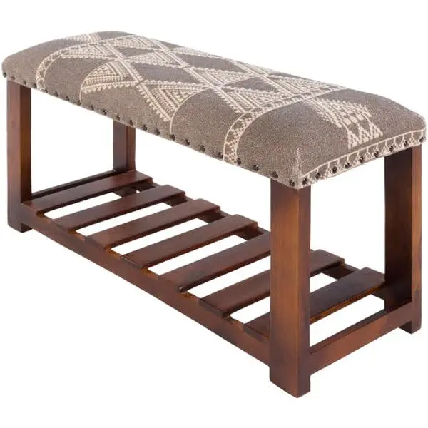 Asmara Bench, Charcoal/Light Beige